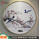 圓形刺繡掛畫入戶玄關(guān)裝飾畫高端客廳蘇繡掛燈光高級感喜上眉梢 花鳥 直徑80厘米 金色鋁合邊框 刺繡+高精密雪花布