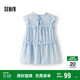 森馬（Semir）短袖襯衫女木耳邊蝴蝶結(jié)浪漫溫柔2025夏飛袖肌理襯衣109325104003