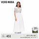 VEROMODA連衣裙2025新款V形翻領撞色條紋針織拼接32527B027 本白色 M