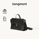 Songmont【李娜同款】山下有松山行系列隨游小挎包植鞣皮單肩斜挎包 煙墨黑 小包