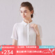 經(jīng)典故事（JANE STORY）寬松氣質(zhì)雪紡衫夏季2025新款高端白色雪紡襯衫收腰短袖襯衣女上衣 S02 L