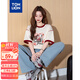 唐獅【關(guān)曉彤同款&史努比聯(lián)名款】唐獅2025夏季女短袖T恤純棉寬松穿搭