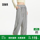 森馬（Semir）休閑褲女松緊腰遛彎長褲慵懶2025夏條紋闊腿褲顯腿長109325127010