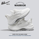 回力（Warrior）官方男鞋夏季款皮面休閑跑步鞋舒適老爹鞋子男士運動(dòng)鞋男白灰45