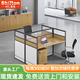 時仁（ShiRen）辦公家具辦公桌椅組合員工桌電腦桌現(xiàn)代簡約屏風(fēng)隔斷辦公室卡座 工字型兩人位【含柜】