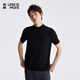 利郎輕時(shí)尚男裝【保暖內搭】T恤男混紡親膚易打理高領(lǐng)短袖上衣 黑色（3Y） 2XL (180)