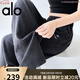 ALO YOGA薄款運(yùn)動褲女云朵奶芙山本闊腿褲夏季慵懶垂感休閑高腰遛 黑色 M