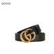 古馳（GUCCI）腰帶互扣式雙G搭扣頭雙面牛皮皮帶男女款情侶奢侈品禮物 黑色3cm寬（414516AP00T1000） 100