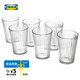 宜家（IKEA）VARDAGEN瓦達恩大容量玻璃杯套裝家用客廳簡約水杯子茶杯 透明玻璃310毫升 其他