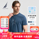 諾帝卡（NAUTICA）【單件直降】男裝夏季款純棉親膚透氣休閑短袖T恤男TO3201 藍(lán)色4MY M