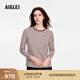 AIGLE【25年秋季新品】艾高經(jīng)典圓領(lǐng)條紋長(cháng)袖T恤女士外套上衣 蔓越莓色/糯米白BO091 36 160/84A