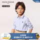 Teenie Weenie Kids小熊童裝25春夏新款男女童寶寶長袖條紋襯衫 藍色 110 cm