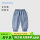 JELLYBABY女童夏季牛仔褲小童夏天薄款長(cháng)褲寶寶新款休閑褲夏裝兒童褲子2025 牛仔藍 110 CM