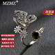 MZMZ蝴蝶戒指女可調節食指指環(huán)氣質(zhì)小眾時(shí)尚飾品送女友生日禮物送老婆 咖啡金色【蝶戀花開(kāi)口戒】