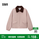 森馬（Semir）外套女oversize插肩袖仿羊羔毛毛領(lǐng)冬季2024夾棉夾克109724108016