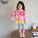 迪士咪魯（DISHIMILU）女童套裝秋裝拼接假兩件2025新款秋季寶寶兒童裝女孩春秋小孩衣服 XT2056-粉色 110 碼/身高100-110cm（3-4歲）