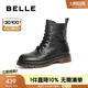 百麗（Belle）街頭復(fù)古馬丁靴女商場(chǎng)同款真皮戶外短靴D3D1DDD4 黑色-單里 38 (240mm)
