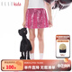 ELLE KIDS童裝 春夏季高腰短裙子女兒童新款A字珠片百搭半裙 粉色 120 （110/120）