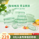 怡萬家（iwaki）飯盒可微波爐加熱保鮮盒冰箱收納盒玻璃飯盒學(xué)生上班族餐盒 【清新綠-禮盒裝送人】8件套3.9L