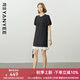 顏域短款波點連衣裙女2025夏季新款名媛氣質(zhì)收腰顯瘦拼接魚尾裙子 黑白點 XL