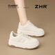 ZHR小白鞋女百搭薄款休閑女鞋小個(gè)子厚底增高板鞋女 IF67米色37