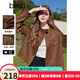 百圖betu女裝2025春季新款短外套休閑工裝夾克麂皮絨短外套女2501T40 駱駝色 L