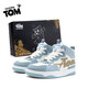 會(huì )說(shuō)話(huà)的湯姆貓鞋子男女款秋季高幫板鞋青少年日常休閑百搭潮鞋 湖水藍 42