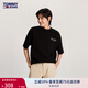 TOMMY JEANS【寬松街頭】夏季男裝美式純棉平紋針織簽字體短袖T恤18575 黑色BDS L （推薦：150-170斤）