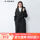 sdeer圣迪奧2022冬季寬松型純色羊毛女裝西裝領(lǐng)羽絨拼接收腰長款毛呢大衣 深灰/97 L 170