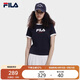 FILA 斐樂官方女子短袖T恤2025夏季時(shí)尚休閑撞色純棉上衣網(wǎng)球小短T