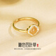 老廟蒂奇亞實(shí)拍糖色和田玉四葉草戒指女S925純銀新中式輕奢小眾開(kāi)口戒 S925焦糖四葉草戒指