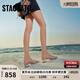思加圖2025夏季無糖蘇打仙女涼拖鞋粗跟外穿女涼鞋EI409BT5 清透銀 38