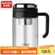 泰福高（TAFUCO）玻璃杯禮盒裝 茶杯茶水分離大容量水杯子 480ml 騎士黑 T6179