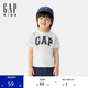 GAP男女幼童2025春季新款棉質(zhì)印花logo短袖T恤兒童裝美版609749
