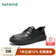 熱風(fēng)（Hotwind）【商場同款】春季新款男士時尚圓頭系帶休閑皮鞋舒適透氣黑色 01黑色 40 偏大半碼