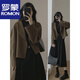 羅蒙（ROMON）赫本風(fēng)短款毛呢黑色外套女秋冬加厚小個(gè)子西裝雙面羊絨大衣 官方旗艦卡其色 L （105-120斤）