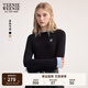 Teenie Weenie小熊女裝T恤2025秋季新款簡(jiǎn)約線(xiàn)條撞色拼接長(zhǎng)袖上衣 黑色 M