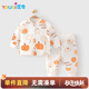 優(yōu)奇嬰兒套裝秋冬季夾棉保暖新生幼兒衣服分體兩件套寶寶薄棉家居套裝