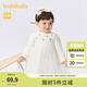 巴拉巴拉童裝寶寶裙子女童公主裙洋氣秋冬兒童連衣裙時髦拼接甜美 米白10302 90
