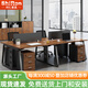 時仁（ShiRen）辦公桌椅組合職員簡約現(xiàn)代辦公家具員工位卡座鋼架桌 大葉胡桃 色卡一塊（定制顏色）