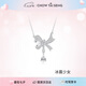 周大生蝴蝶結(jié)項(xiàng)鏈銀輕奢甜美少女七夕情人節(jié)禮物送女友