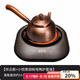 容山堂側(cè)把銅壺手工泡茶燒水壺加厚煮茶壺家用木把煮茶壺功夫茶具煮茶器 祥云款+小悅黑胡桃電陶爐套裝