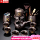 正揚紫砂石磨自動茶具套裝家用功夫茶杯懶人泡茶器旋轉(zhuǎn)出水貼花整套 紫砂自動(舍得)六杯+茶道茶罐