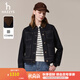 哈吉斯（HAZZYS）女裝 春秋款女士時(shí)尚撞色休閑牛仔夾克女ASVSU0BCU10 深藏青色DN L (165/88A 40)
