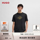 HUGO雨果【禮物】【100%棉】男士2025夏季新款刺繡徽標棉質(zhì)T 恤001-黑色2XL
