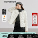 紅袖輕薄羽絨服冬季2024新款女裝千金風(fēng)壓膠圓領(lǐng)輕熟簡約顯瘦短款外套 米白004 L