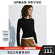 UR2025秋季新款女裝撞色拼接假兩件設計感針織衫UWM950011 黑色 M