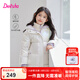 笛莎童裝女童羽絨服秋冬裝新款中大童女孩時尚洋氣炫彩亮面外套 本白 165