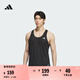 adidas速干簡(jiǎn)約跑步運(yùn)動(dòng)背心男女夏季新款阿迪達(dá)斯官方KH3756   黑色/深銀灰   S