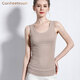 正錦 女士背心 無(wú)痕修身打底汗衫 夏季休閑內搭吊帶工字高彈力緊身無(wú)袖T恤內衣 有加大碼 女圓領(lǐng)駝色 2XL（收藏優(yōu)先出庫）